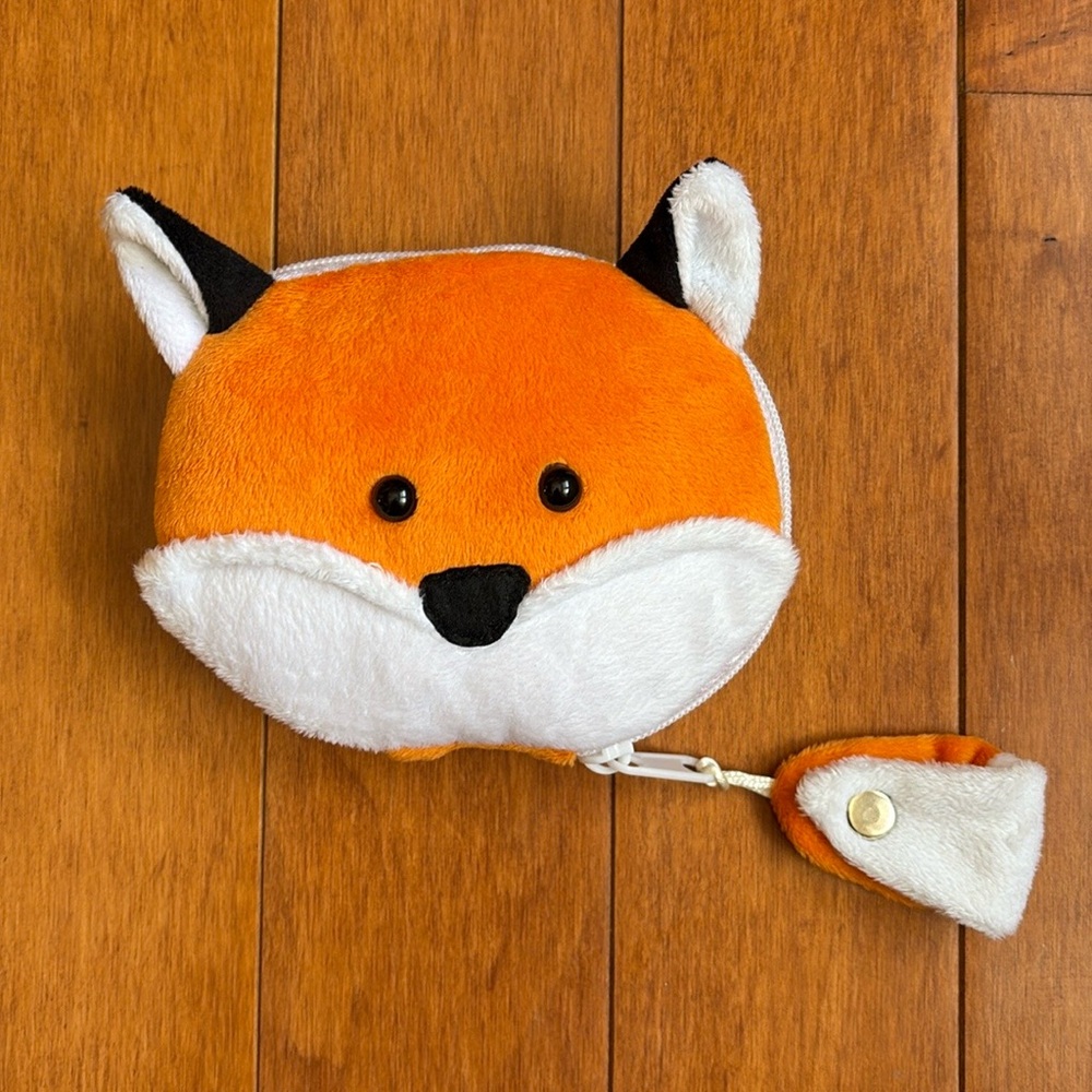 GANZ Orange and White Fox Tote Bag Keychain